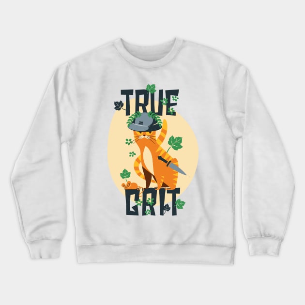 True Grit Cat Crewneck Sweatshirt by eufritz